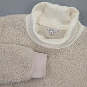 LL Bean Signature Jacket Womens Large Sherpa Fleece Funnel Neck Side Zip Pockets